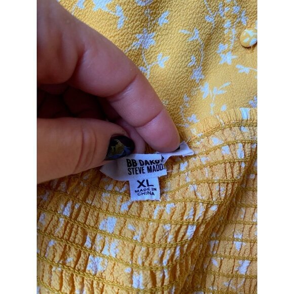 BB Dakota Steve Madden BNWOT womens yellow "petal heart" dress NEW sz XLarge - Picture 5 of 7